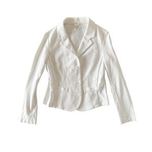 Imperial White Blazer/Coat Faux Pockets, Size M